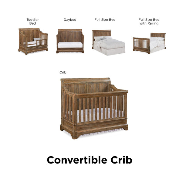Pembrooke 5-in-1 Convertible Crib - Natural Rustic - N/A