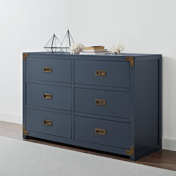 Wyatt 6-Drawer Dresser - Graphite Blue - N/A